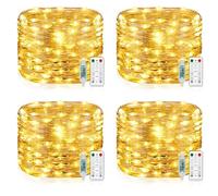 USB Luci di Fata LED, 15M 150 LED Spina USB con Telecomando 8 programma Timer Catena Luminosa per Interni ed Esterni, Natalizi, Matrimoni, Feste di Compleanno - 4 Pezzi