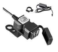USB Motorcycle Charger - Power Outlet 9-24V, Waterproof | Fast Charging Port for GPS Tablet Dashboard Camera Motorbike Scooter Secure Connector Quick Installation Travel Ride