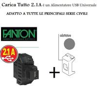 USB NERO COMP.VIMAR PLANA SILVER ALIMENTATORE PRESA IPAD IPHONE