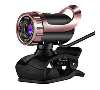 USB Night Vision Web Camera HD Computer Camera Drive-Free with Microphone Manual Focus Webcam Support Windows 2000 / XP / Win7 / Win8 / Win10 / Vista/Linux. (Color : Black) (Golden)
