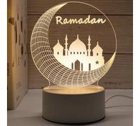USB Operare Lampagno Norme 3D Eid Eid Mubarak Ornine Islam Muslim Ramadan Crescente Lampa di Lampa per Casa