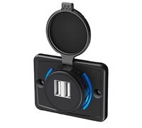 USB Outlet - 3.1A Wall Mount Charger, RV Phone Charger with Cover | Car USB Socket System, ÚSB Charging Station Solution with Indicator Light for RV Bus Marine Motorcycle