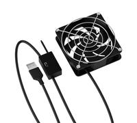 USB PC Fan, Temperature Sensitive Cooler, 5V Computer Vent, Electronic Heat Dissipator, Device Cooling Solution for Router Receiver Amplifier Modem TV Box Home Living Room Workshop Garage Use