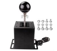 USB PC H Pattern Gear Shifter per giochi di corse sim, velocità 6+7+R, compatibile con Logitech G29 G27 G25 e per Thrustmaster T300 T500, plastica e lega di alluminio nero (7 velocità+R-HB039)