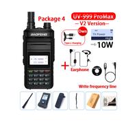 (USB Plug-V2 Nero 4)2023 UV-999 Pro Max V2 10W Potente ricetrasmettitore dual band Walkie Talkie Type-C