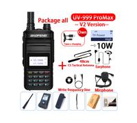 (USB Plug-V2 Nero tutto)2023 UV-999 Pro Max V2 10W Potente walkie-talkie dual band Type-C a lungo raggio