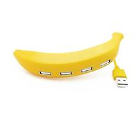 USB Port Hub Banana Shape - USB 2.0 Multiport Adapter, Four Port Computer