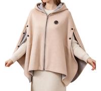 USB Portable Heated Shawl Wrap with Hood - 3 Temperature Settings | Hooded Open-Sleeve Design, 3 Adjustable Heat Levels (45°C/55°C/65°C), 5V/2A USB Powered Quick Heating, Machine Washable