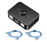 USB Printer Sharing Switch 2 in 1 out, USB B Stampa Commutatore, Adattatore Two Computer Condividi 1 Stampante Switch Manuale, con Luce LED, con 2 Cavo Stampante da 1,5 m