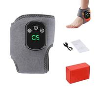 USB Rechargeable Ankle & Foot Massager, Naxirs 3 in 1 Foot Massager, with 3 Vibration Mode,5 Heat Leavel Visible Screen, Auto Shut Off, Lightweight & Portable, for Home/Office/Travel (Gray 1 Pcs)