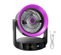 USB Rechargeable Desk Fan10 Speed Settings - 21.5×18×28cm Compact Air Circulator Fan, 5V 7W Low Power Cooling Device | Portable Mini Fanfor Office Home Bedroom Travel Use, ABS+PP Durable Body Beige