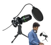 USB RGB Streaming - Desktop Podcast Microphone | 12x5cm Condenser with Noise Reduction, Aluminum Body with Adjustable Arm, Recording Kit for Music, Streaming, Podcast, Vocal, Video Production