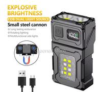 USB Ricaricabile LED Torcia elettrica Multifunzione Magnete Luminoso COB Luce