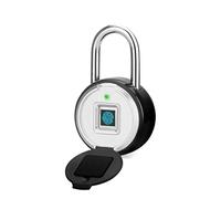 USB Ricaricabile Porta Smart Lock Lucchetto for impronte digitali Sblocco rapido Metallo in lega di zinco Elevata identificazione Blocco di sicurezza(P3Z-BLACK)