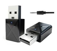 USB Ricevitore Bluetooth Trasmettitore per TV Adattatore Chiavetta BT5.0 con 3.5mm AUX per PC/Cuffie/Altoparlanti/Autoradio/Stereo