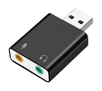 Usb Sound Card Adapter, Usb 3.5mm Audio Adapter, Plug and Play External, Stereo, Noise Reduction, Compact Design, for Laptops, Desktops, Recording, Aluminum Alloy