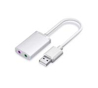 USB Sound Card External Adaptor with 3.5 mm Earphone and Microphone Jack, Plug and Sound Card Suitable for Computer
