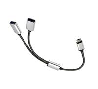 USB Splitter, 2 in 1 Adapter, Double Input Design, 12.99 inches Portable Docking Station, Data Charger Cord for Home, Commercial, Camera, Keyboard, PC, Laptop, and Desktop