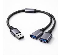 USB Splitter 2 Porte per Laptop, Maschio a Doppia Femmina Sdoppiatore Usb per Trasferimento Dati e Ricarica, Cavo usb Doppio 1 Ingresso 2 Uscite per MacBook, desktop, Tastiera Mouse, PS5, Stampante