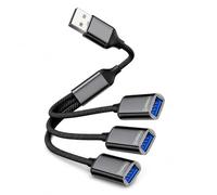 USB Splitter 3 Porte per Laptop, Maschio a Doppia Femmina Sdoppiatore Usb per Trasferimento Dati e Ricarica, Cavo usb Doppio 1 Ingresso 2 Uscite per MacBook, desktop, Tastiera Mouse, PS5, Stampante