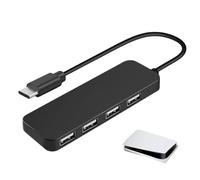USB Splitter - 4 In 1 USB Hub Docking Station | Laptop Expansion Adapter | 4 In 1 USB Splitter Hub with USB 2.0, USB 3.0 and Type C 3.0 Options, ABS Laptop Expansion Dock for File Transfer and Multipl
