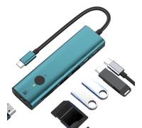 USB Splitter Hub Extender - Aluminum Metal 7 Ports | 4K 5Gbps High Speed Data Transfer | Portable Plug Multiport Adapter With Sleep Screen Function For PC Computer Monitor Desktop