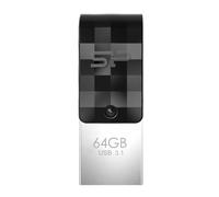 USB-STICK 64GB SILICON POWER USB3.1 + TYPE C C31 BLACK 64 go Per Android e dispo