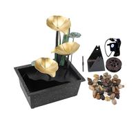 USB Tabletop Fountain with LED Illumination | Quiet Circulating Water Pump for Home & Office Decor | Iron Desktop Fountain for Living Room/Bedroom/Study