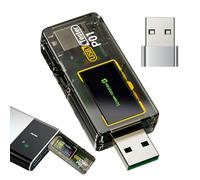 USB Tester - 180 Degree Rotatable Display Voltage and Current Checker Tool, Digital USB Power Meter Analyzer, Function Voltage Current Tester, Diagnostic Tool for Workshop Electrician