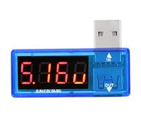 USB Tester 2 Pack | Voltage Current Meter with 3.5V - 7V 0A - 3A Range | USB Detector for Phone Chargers/Battery Packs/Car Adapters | Portable Ammeter Voltmeter (Blue)