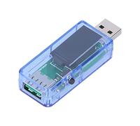USB Tester Digital LCD Display | Voltage Current Capacity Monitor for Mobile Devices/Computers | Remote Connection | 32V 5A Fast Charging Detector (Transparent Blue)