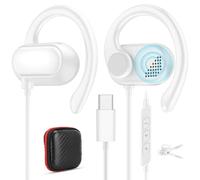 USB Tipo C Cuffie Open Ear Regolabile Over Ear Gancio Auricolare Scuola Bianco