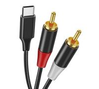 USB Tipo C Maschio a 2 RCA Maschio con DAC Chip, Type C a 2 x RCA Audio Cavo Audio con 2 Connettori RCA e con Spinotto USB di Tipo C per iPhone 15, iPad, Macbook, Samsung Galaxy, Huawei, Laptop ecc