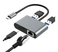 Usb to Ethernet Adapter, Gigabit Type C Adapter, Computer Internal Components for Projector Laptop Tablet Phone Meeting Room Home, 2.44x2.44x0.51 inches