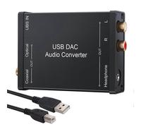 USB to SPDIF Coaxial RCA and 3.5mm Headphone Converter USB DAC Optical Audio Adapter USB DAC PCM fo