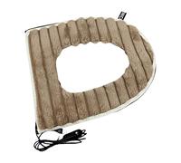 USB Toilet Warmer, Flannel Heated Seat Pad, Soft Washable Bathroom Cushion, Adjustable Heat with USB Power for Winter Use in Dorms, Apartments, Homes, or Cold Weather Travel, Khaki