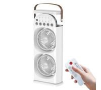 USB tower fan with cooling mist, remote control and 3 speeds for refreshing