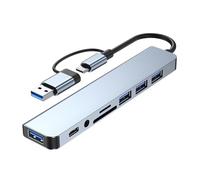 USB-Typ-C-Dockingstation, USBC-Dock - -Dock 8-in-1-Dockingstationen mit Doppelanschluss,Computer-Hub, stabile, multifunktionale -Dock-Lösung für Kameras, Kartenleser