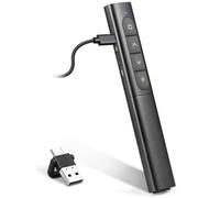 USB/Type-C 2 in 1 Presentatore Wireless Presenter Ricaricabile, Hyperlink Volume Puntatore Presentazioni Clicker per Presentazione Powerpoint Telecomando Slide PC per Mac iPad Computer Laptop
