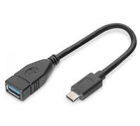 Digitus USB Adattatore Cavo-USB Tipo A / USB-C 0.15cm (3A, 5 GB, versione 3.0, Black, AK-300315-001-S)