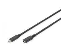 Digitus Cavo prolunga USB Type-C Maschio/Femmina 1,5 m 3A USB 2.0 480MB Nero