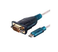 USB Type-C to DB9 RS232 Male Serial Adapter Cable with TX RX LED Indicator Full Pinout for FTDI Chip 1.5mtr