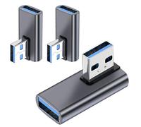 USB Winkelstecker, 3 Stück USB 90 Grad Adapter mit USB3.2 10Gbps und 5V 3A, USB Winkelstecker für Datenübertragung Kompatibel mit PC, Laptop, Powerbank und die meisten USB-Geräte