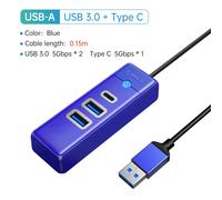 (USB3.0 C 15 cmUSBA BL)ORICO-Multi Type C Splitter 4 porte HUB 5Gbps Adattatore OTG ad alta velocità