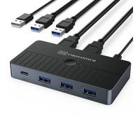USB3.0 Condivisione Switcher Selettore 2 Porte Ingresso 4 Porte Uscita Veloce Scatola di Commutazione Velocità Per La Casa E L'Ufficio Tastiere Controllo Schermo