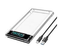 USB3.0 USB C 2.5 "Recinzione del disco rigido Trasparente Mobile Box Box USB3.0 SSD Caso Con Cavo USB