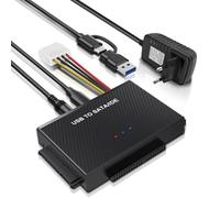 USB3.1 a SATA IDE Adattatore Binghe Adattatore Sata USB 3.1 per HDD SATA da 2,5'' e 3,5'' e HDD IDE to USB con Alimentazione 12V 2A Cavo, 4Pin Cavo di alimentazione Compatibile con Windows/Linux/MacOS