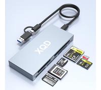 USB3.2 10Gbps Lettore Schede XQD,USB-C + USB-A Lettore Multi-Scheda SD Card Reader 6 in 1 per schede XQD (Sony G/M/Lexar 2933x/1400x)/SD/XD/CF/MS/TF,XQD Adattatore Hub per Windows/Linux/Mac OS/Android