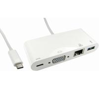 USB3C-VGA-COMBO - Adattatore, USB C-Vga / usb3.0 A/Ethernet