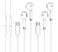 USBC - Cuffie per iPhone 17, 16, 15, per cuffie Apple, con microfono e telecomando [Chiamata chiara], auricolari cablati USB C HiFi Bass per Samsung S25 S24 Ultra, iPad, Pixel 9 [confezione da 2]